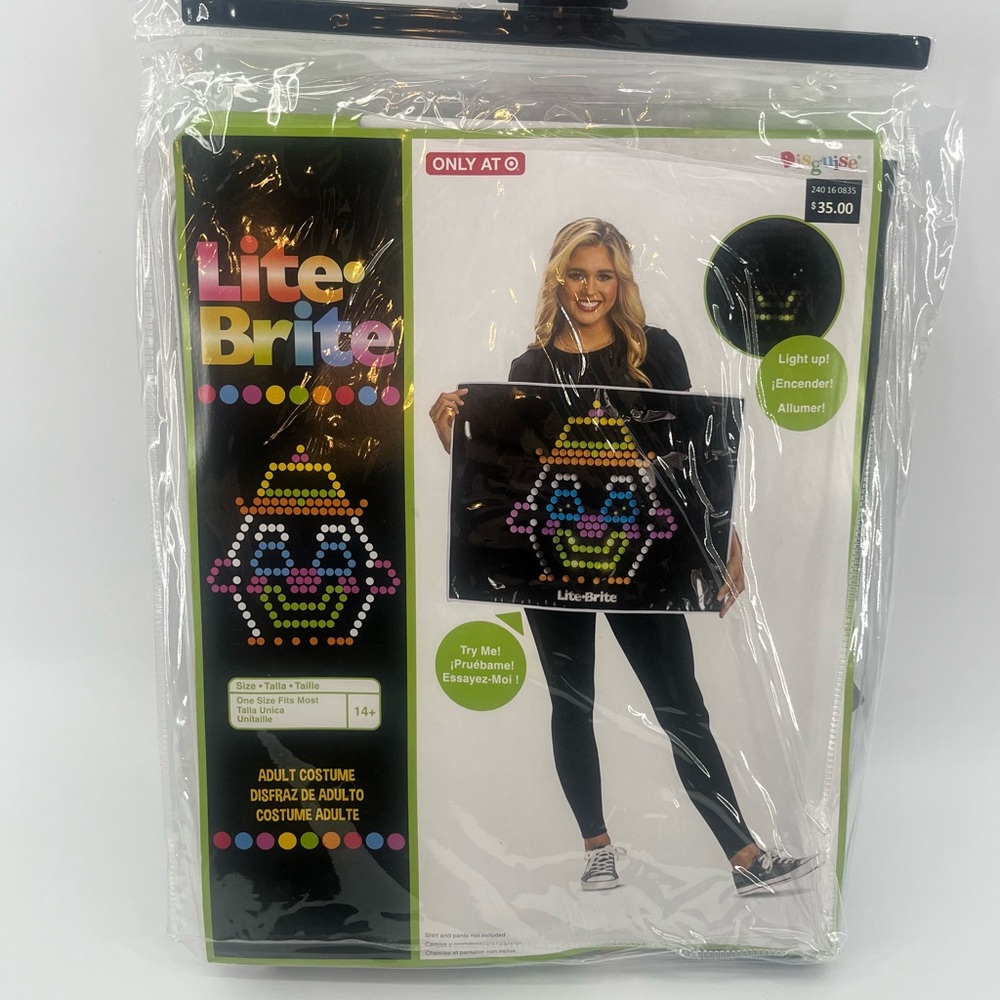 NEW Lite Brite Adult Halloween Costume Disguise One Size Party Festive Dress Up